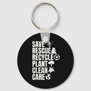 Reddingsdieren bijen redden Recyclen plastic aarde Sleutelhanger
