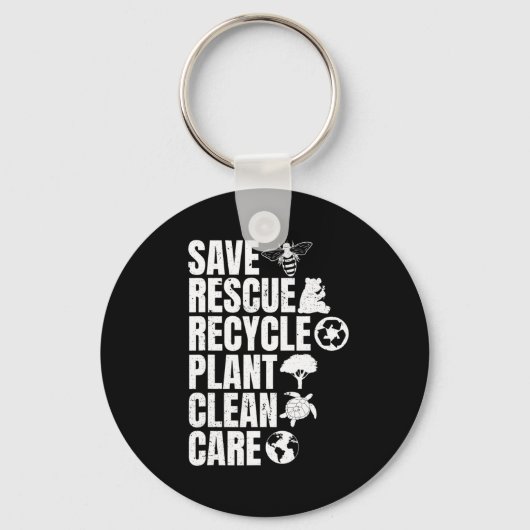 Reddingsdieren bijen redden Recyclen plastic aarde Sleutelhanger (Voorkant)