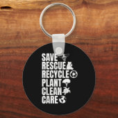 Reddingsdieren bijen redden Recyclen plastic aarde Sleutelhanger (Voorkant)