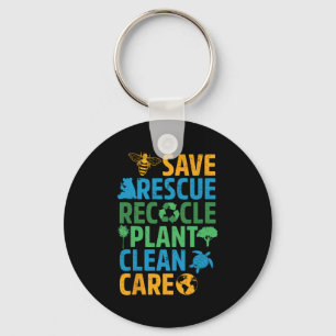 Reddingsdieren bijen redden Recyclen plastic aarde Sleutelhanger