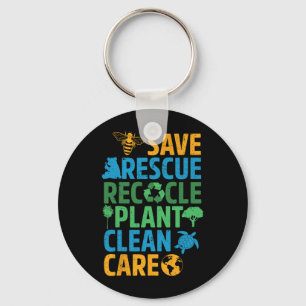 Reddingsdieren bijen redden Recyclen plastic aarde Sleutelhanger