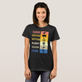 Reddingsdieren bijen redden Recyclen plastic aarde T-shirt (Voorkant volledig)