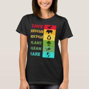 Reddingsdieren bijen redden Recyclen plastic aarde T-shirt