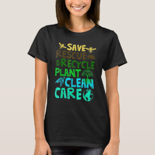 Reddingsdieren bijen redden Recyclen plastic aarde T-shirt