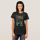 Reddingsdieren bijen redden Recyclen plastic aarde T-shirt (Voorkant volledig)