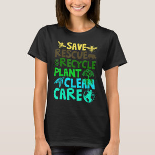 Reddingsdieren bijen redden Recyclen plastic aarde T-shirt