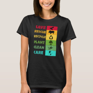 Reddingsdieren bijen redden Recyclen plastic aarde T-shirt