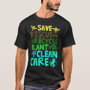 Reddingsdieren bijen redden Recyclen plastic aarde T-shirt
