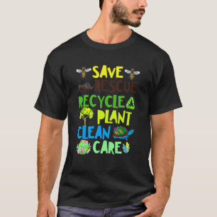 Reddingsdieren bijen redden Recyclen plastic aarde T-shirt