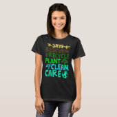 Reddingsdieren bijen redden Recyclen plastic aarde T-shirt (Voorkant volledig)