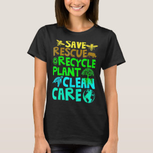 Reddingsdieren bijen redden Recyclen plastic aarde T-shirt
