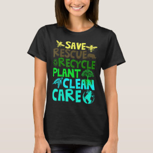 Reddingsdieren bijen redden Recyclen plastic aarde T-shirt