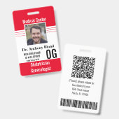 Reddingsdokter identificatie Foto Naam Bar Code Badge (Voor- en achterkant)