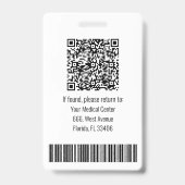 Reddingsdokter identificatie Foto Naam Bar Code Badge (Achterkant)