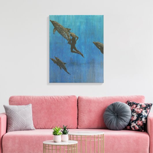 Reddingsdolfijnen Canvas Afdruk (Insitu (Woonkamer))