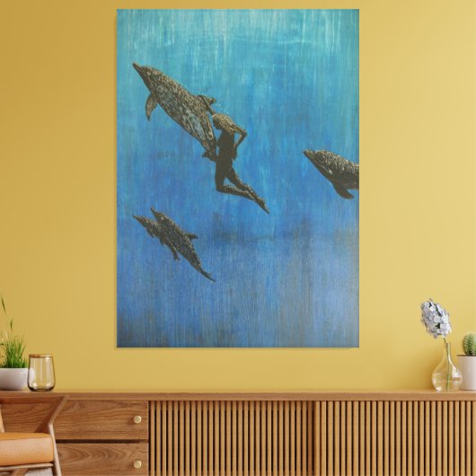 Reddingsdolfijnen Canvas Afdruk (Insitu (Woonkamer))