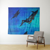 Reddingsdolfijnen zwemmen wandkleed (In Situ (horizontaal))