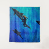 Reddingsdolfijnen zwemmen wandkleed (Voorkant)