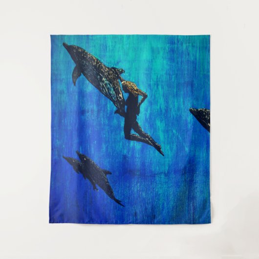 Reddingsdolfijnen zwemmen wandkleed (Voorkant)