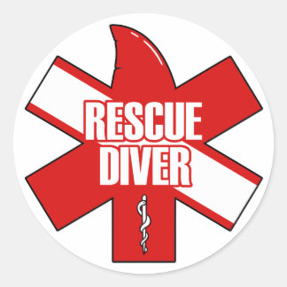 Reddingsduiken ronde sticker