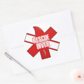 Reddingsduiken ronde sticker (Envelop)