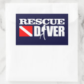 Reddingsduiker 2 rechthoekige sticker (Tas)