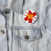 Reddingsduiker Kruis Duikvlag Geel Lettertype Knop Ronde Button 5,7 Cm (In situ)