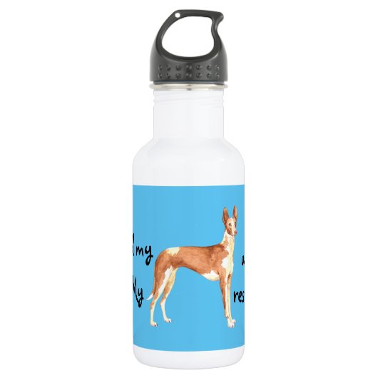 Reddingsflesje Ibizan Hound Stainless Steel Water Waterfles (Voorkant)