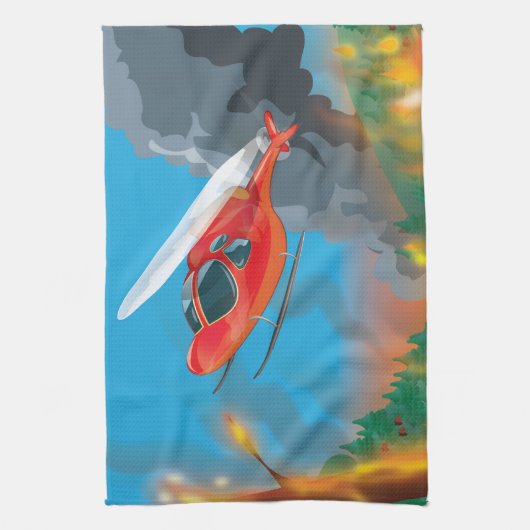 Reddingshelikopter Theedoek (Verticaal)