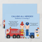 ReddingsHeroes Birthday Uitnodiging (Voorkant / Achterkant)