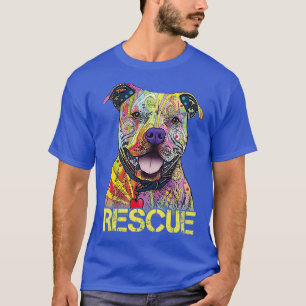 Reddingshond Colorfull Pitbull Dog keurt Dont Shop T-shirt