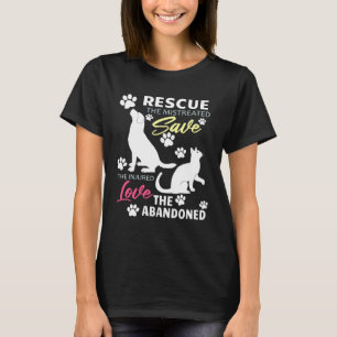 Reddingshond En Kat Redden Liefde Hond Adoptie T-shirt