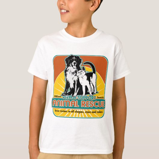 Reddingshond en kat t-shirt (Voorkant)