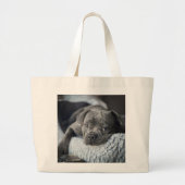 Reddingshond Franse Bulldog canvas tas (Voorkant)