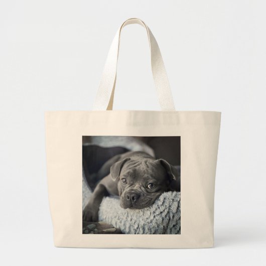 Reddingshond Franse Bulldog canvas tas (Voorkant)