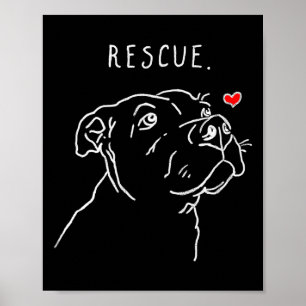 Reddingshond, Tbull Tekening, Reddingsmoeder, Adop Poster