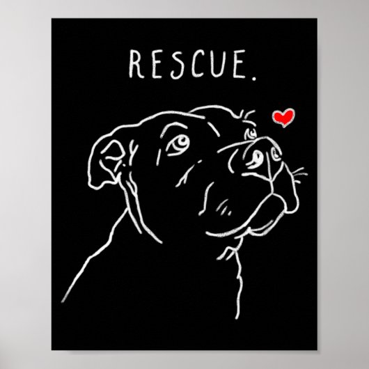 Reddingshond Tbull Tekening Reddingsmoeder Adoptee Poster (Voorkant)