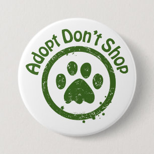 Reddingshonden - Adoptieknop in plaats van Kopen Ronde Button 7,6 Cm