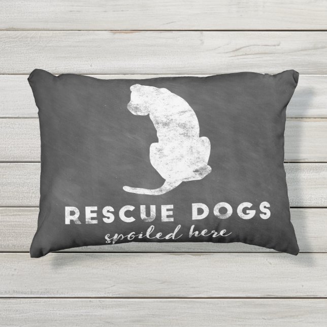 Reddingshonden hier  karton buitenkussen (Voorkant)