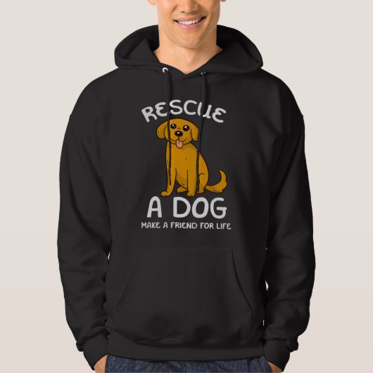 Reddingshonden Winkel Adopteer Dier Hoodie (Voorkant)