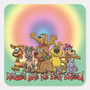 Reddingshonden zijn het beste ras! vierkante sticker