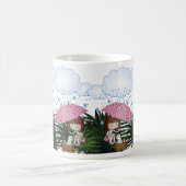 Reddingskat en meisje in de regen - Dierenliefde Koffiemok (Center)