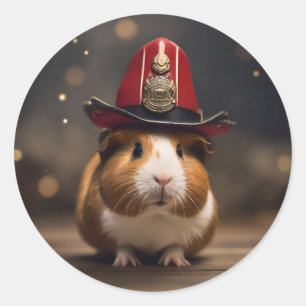 **"Reddingsklaar: cavia in het Pet van een brandwe Ronde Sticker