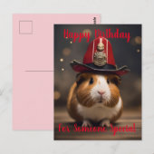 Reddingsklaar: cavia in het Pet van een brandweerm Briefkaart (Voorkant / Achterkant)