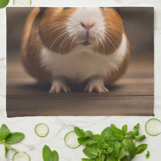 Reddingsklaar: cavia in het Pet van een brandweerm Theedoek (Gevouwen)