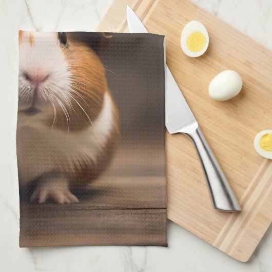 Reddingsklaar: cavia in het Pet van een brandweerm Theedoek (Quarter Fold)