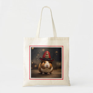 Reddingsklaar: cavia in het Pet van een brandweerm Tote Bag