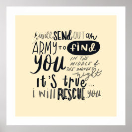 Reddingslangtekst: witte rand poster