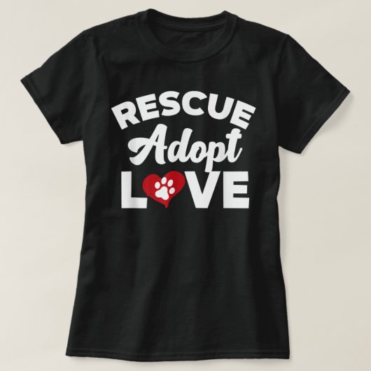 Reddingsliefde adopteert katten Honden gered Diere T-shirt (Design voorkant)