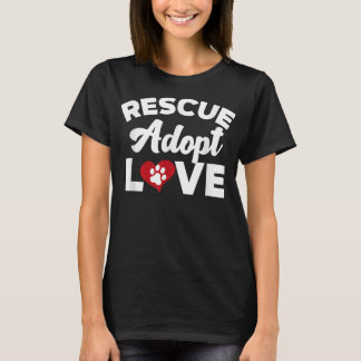 Reddingsliefde adopteert katten Honden gered Diere T-shirt